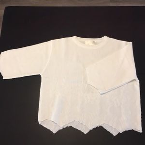 White 3/4 sweater